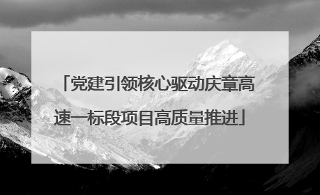 党建引领核心驱动庆章高速一标段项目高质量推进