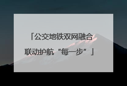公交地铁双网融合 联动护航“每一步”