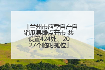 兰州市应季自产自销瓜果摊点开市 共设置424处、2027个临时摊位