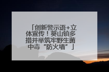 创新警示语+立体宣传！葵山镇多措并举筑牢野生菌中毒“防火墙”