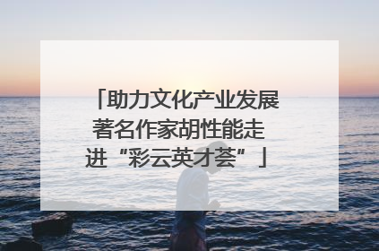 助力文化产业发展 著名作家胡性能走进“彩云英才荟”