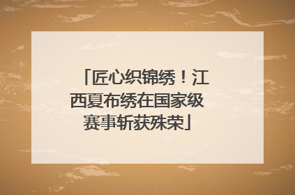 匠心织锦绣！江西夏布绣在国家级赛事斩获殊荣