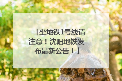 坐地铁1号线请注意！沈阳地铁发布最新公告！