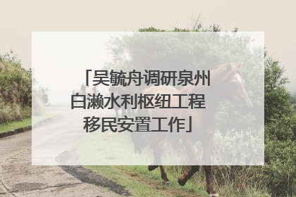 吴毓舟调研泉州白濑水利枢纽工程移民安置工作