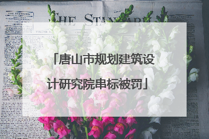 唐山市规划建筑设计研究院串标被罚
