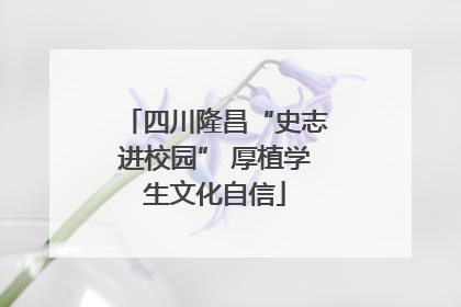 四川隆昌“史志进校园” 厚植学生文化自信