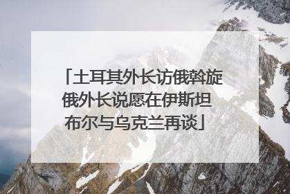 土耳其外长访俄斡旋 俄外长说愿在伊斯坦布尔与乌克兰再谈