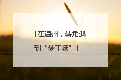 在温州，转角遇到“梦工场”