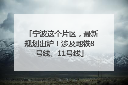 宁波这个片区，最新规划出炉！涉及地铁8号线、11号线