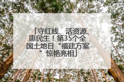 守红线、活资源、惠民生！第35个全国土地日“福建方案”惊艳亮相