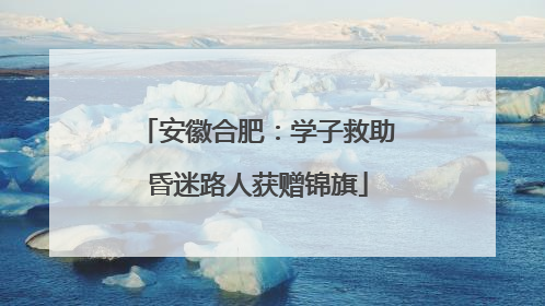 安徽合肥：学子救助昏迷路人获赠锦旗