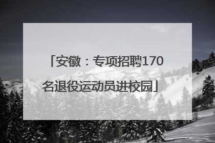 安徽：专项招聘170名退役运动员进校园
