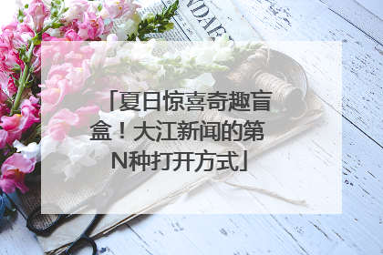 夏日惊喜奇趣盲盒！大江新闻的第N种打开方式