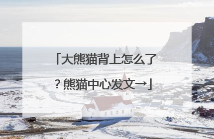 大熊猫背上怎么了？熊猫中心发文→