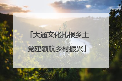 大通文化扎根乡土 党建领航乡村振兴