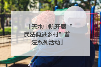 天水中院开展“民法典进乡村”普法系列活动