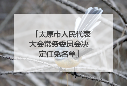 太原市人民代表大会常务委员会决定任免名单
