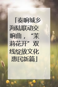奏响城乡海陆联动交响曲，“茉莉花开”双线绽放文化惠民新篇