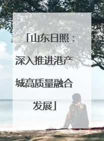 山东日照：深入推进港产城高质量融合发展