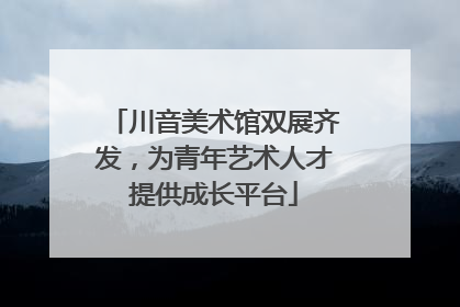 川音美术馆双展齐发，为青年艺术人才提供成长平台
