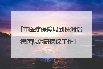 市医疗保障局到株洲恺德医院调研医保工作