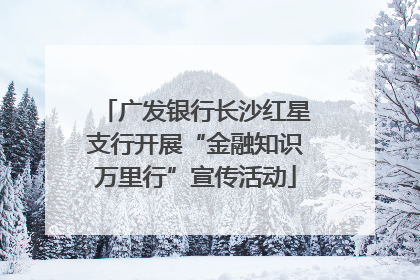 广发银行长沙红星支行开展“金融知识万里行”宣传活动