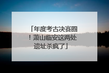 年度考古决赛圈！萧山临安这两处遗址杀疯了