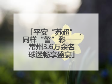 平安“苏超”，同样“警”彩——常州3.6万余名球迷畅享盛宴