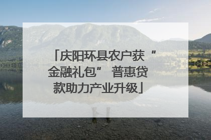 庆阳环县农户获“金融礼包” 普惠贷款助力产业升级