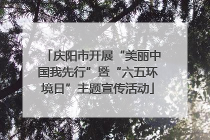 庆阳市开展“美丽中国我先行”暨“六五环境日”主题宣传活动