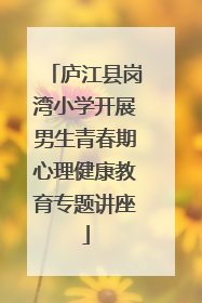 庐江县岗湾小学开展男生青春期心理健康教育专题讲座