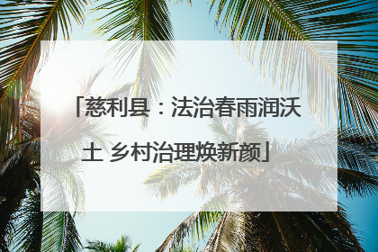 慈利县：法治春雨润沃土 乡村治理焕新颜