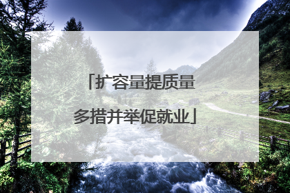扩容量提质量 多措并举促就业