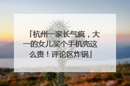 杭州一家长气疯，大一的女儿买个手机壳这么贵！评论区炸锅