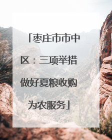 枣庄市市中区：三项举措做好夏粮收购为农服务