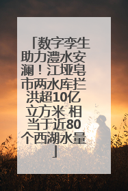 数字孪生助力澧水安澜！江垭皂市两水库拦洪超10亿立方米 相当于近80个西湖水量