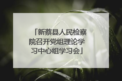 新蔡县人民检察院召开党组理论学习中心组学习会