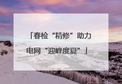 春检“精修”助力电网“迎峰度夏”