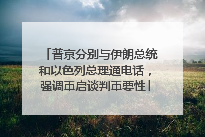 普京分别与伊朗总统和以色列总理通电话，强调重启谈判重要性