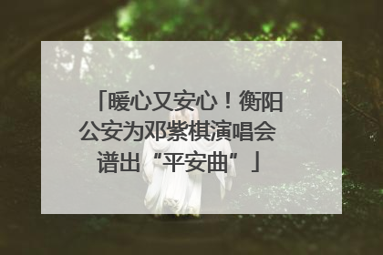 暖心又安心！衡阳公安为邓紫棋演唱会谱出“平安曲”
