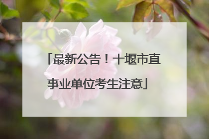 最新公告！十堰市直事业单位考生注意