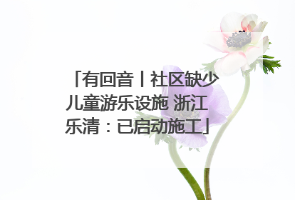 有回音丨社区缺少儿童游乐设施 浙江乐清：已启动施工