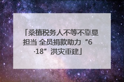 桑植税务人不等不靠显担当 全员捐款助力“6·18”洪灾重建