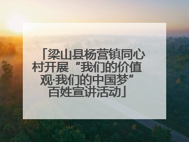 梁山县杨营镇同心村开展“我们的价值观·我们的中国梦”百姓宣讲活动