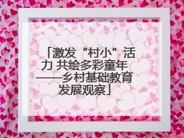 激发“村小”活力 共绘多彩童年——乡村基础教育发展观察
