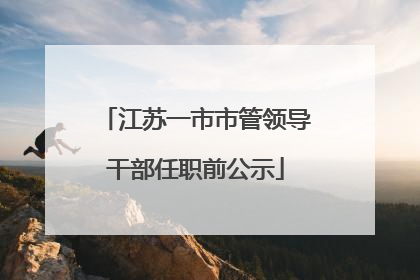 江苏一市市管领导干部任职前公示