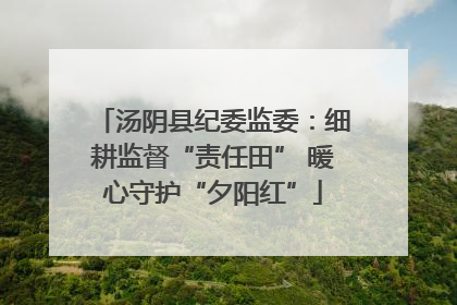 汤阴县纪委监委：细耕监督“责任田” 暖心守护“夕阳红”