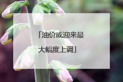 油价或迎来最大幅度上调