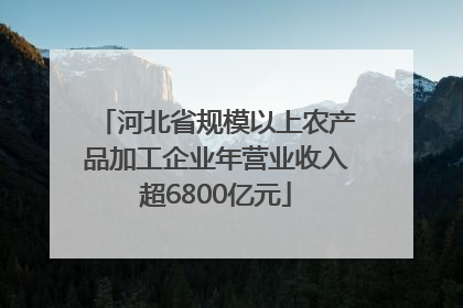 河北省规模以上农产品加工企业年营业收入超6800亿元