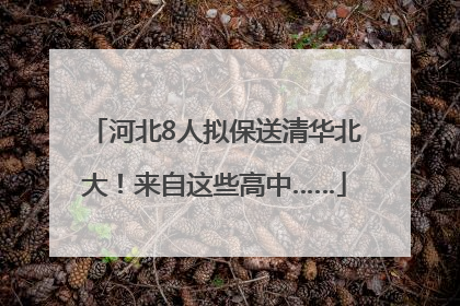 河北8人拟保送清华北大！来自这些高中……